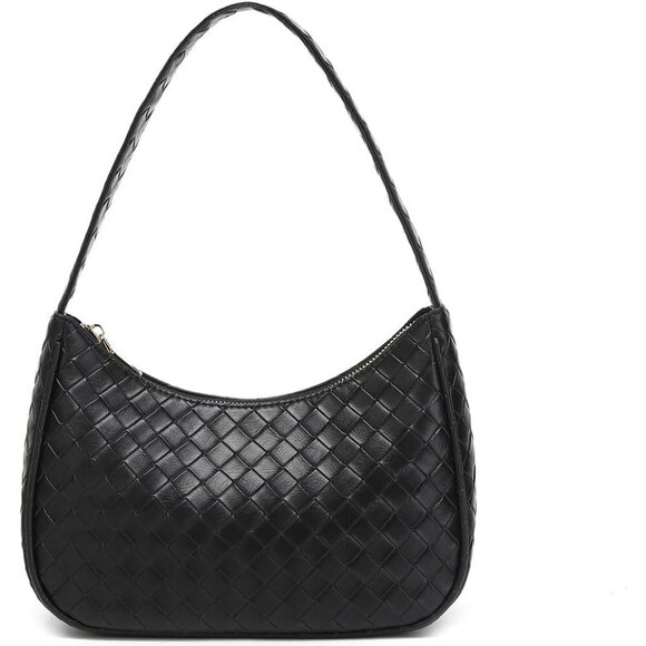 Handbags - Women’s Bz Black Cute Hobo Tote Handbag Mini Clutch Purse with Zipper Closure